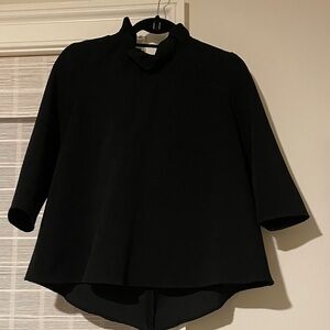 Pomander Place Black Women's Blouse Bow Back Swing Shirt